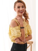 Lemon short blouse with polka dots 21521 - Online store - Boutique